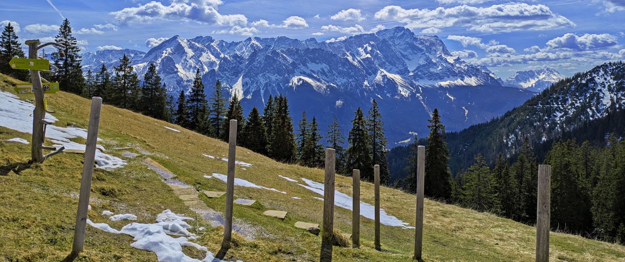 Blick von der Stepbergalm auf die Zugspitze